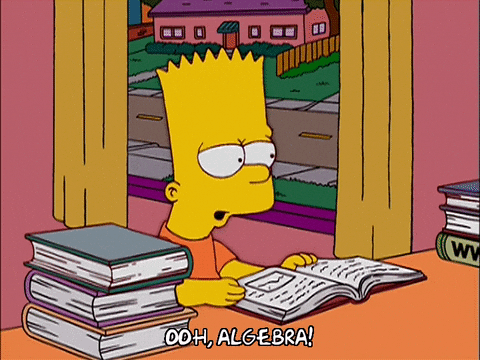 bart-simpson Gif animanta di Bart Simpson che studia algebra