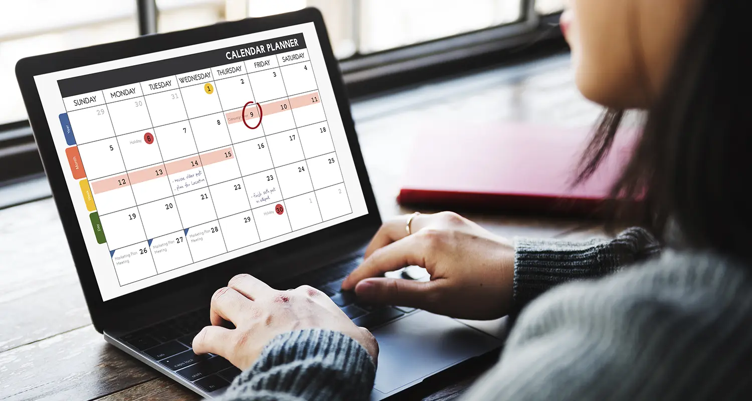 calendario-organizzazione Calendario per pianificare e organizzare il lavoro